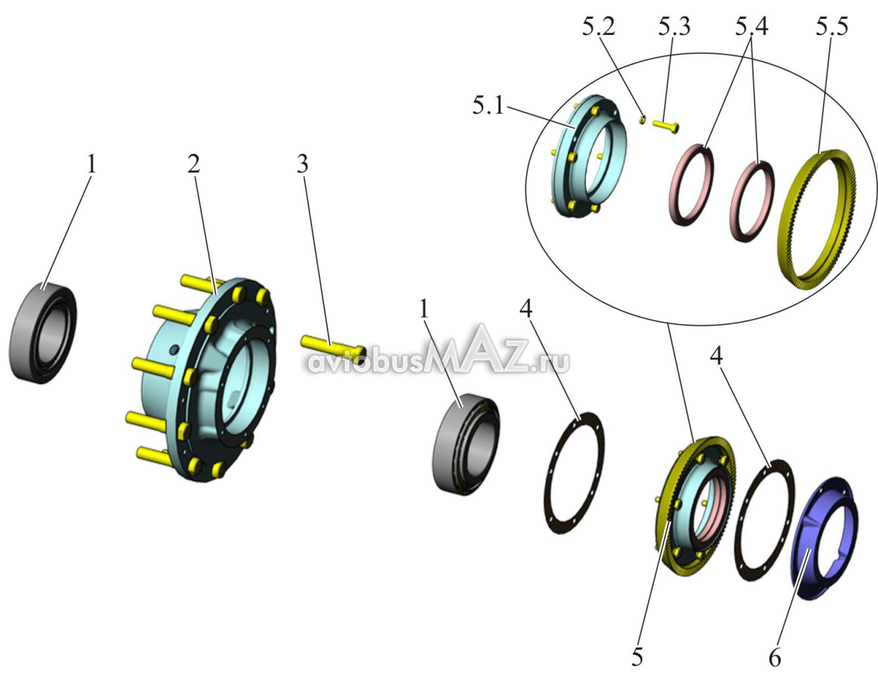 Схема ступицы маз